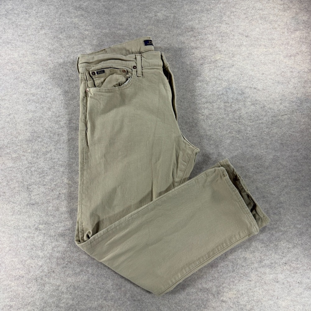 Polo Ralph Lauren Hampton Jeans Mens 36x30 Beige Relaxed Straight Stretch